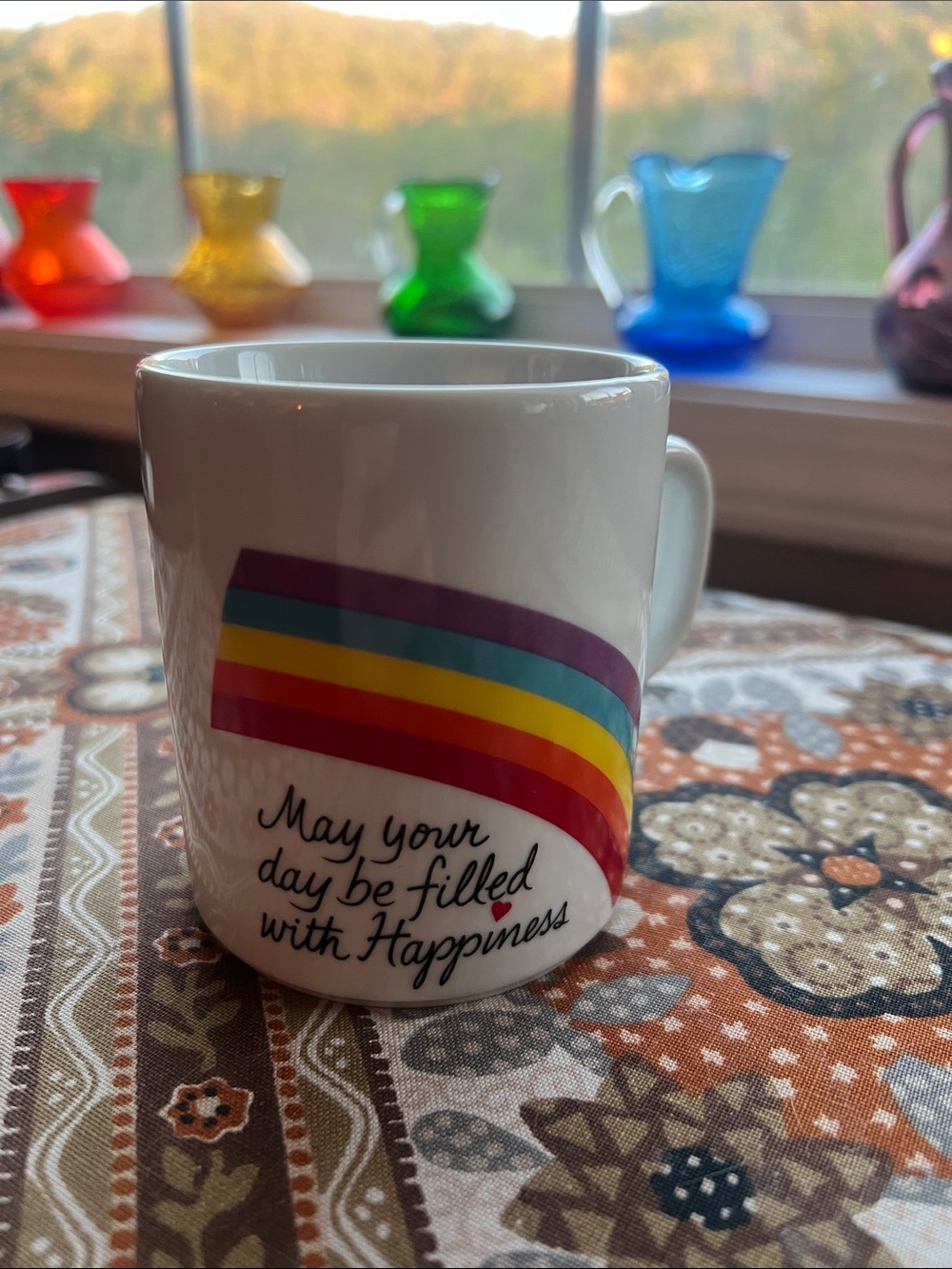 Vintage Avon Happiness Mug – Easter 1984 Rainbow Design